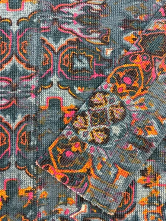 Anthropologie Pilcro Multicolor Thermal Waffle Knit Split neck pullover XS GUC - Picture 4 of 7